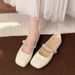 Beautiful French Flat Silver Single Shoes Women's Skirt Mary Jane Shoes Small Leather Shoes Evening Shoes_vogvips.com