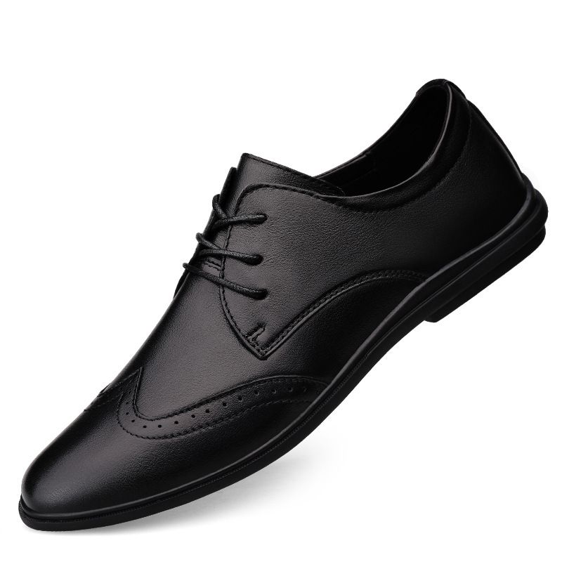 Men's First-layer Casual Shoes, Small Leather Shoes, Men's Soft-soled Men's Shoes_vogvips.com