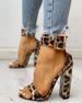 Women's Chunky Heel Pumps Belt Buckle Snake Pattern Thick Heel Sandals Women's Large Size 40 43sandals_vogvips.com
