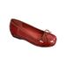 MUKEKe 4cm Height Increasing Red Bowknot French Style Women's Single 2025 Spring New Loafers Granny Shoes_vogvips.com