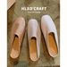 Genuine Leather Closed-toe Mules Women, 2026 Spring New Versatile Slip-on Flat Sandals For Outdoor Wear_vogvips.com