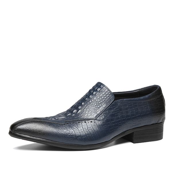 New Breathable Fashionable Small Pointed Leather Men With Crocodile Pattern Emed For Business And Leisure Men's Lefu_vogvips.com