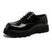 ShoeVault British Style INS Men's Trendy Korean Thick Sole Square Toe Derby Black Youth Casual Suit Shoes_vogvips.com