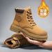European Warm Series Dahuang Chinese Autumn Winter Fleece Lined Cotton Shoes Martin Men's High-top Work Boots Trendy_vogvips.com