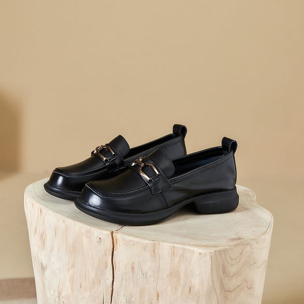 Genuine Loafers For Women, Slip-On Flat Versatile British Style Mom Soft Leather Small Shoes, Comfortable Spring And_vogvips.com