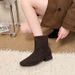 Korean Version Suede Short Chelsea Boots Women's Velvet Martin Ankle Boots Skinny Short Boots_vogvips.com
