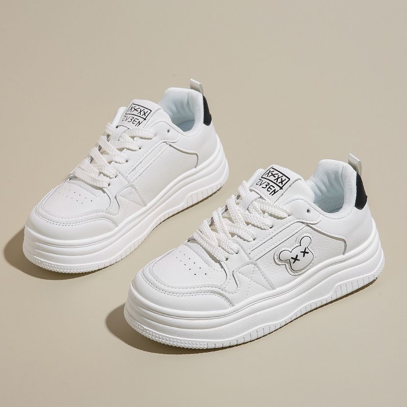Little White Shoes Female Internet Celebrity Student Lace-up Board Shoes Flat Sports Leisure Female_vogvips.com
