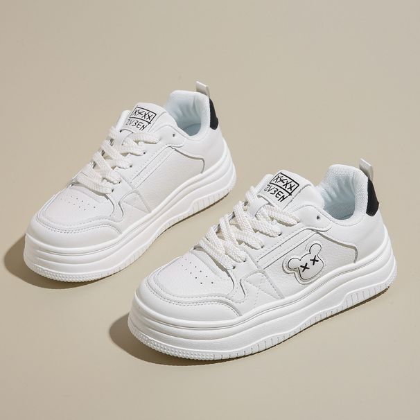 Little White Shoes Female Internet Celebrity Student Lace-up Board Shoes Flat Sports Leisure Female_vogvips.com