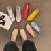 French Inner Heightening Suede Ballet Single Shoes Women's Shoes Spring And Autumn Bow Red Evening Shoes_vogvips.com