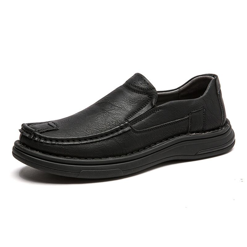 Euro Step Large Size For Middle-aged And Elderly, Slip-on Soft Sole Loafers, Men's Casual Leather Shoes_vogvips.com