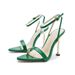Women’s Shoes Spring And Summer New Ultra High Heel Metal Electroplating Heel Pointed Cross Strap Roman Sandals_vogvips.com
