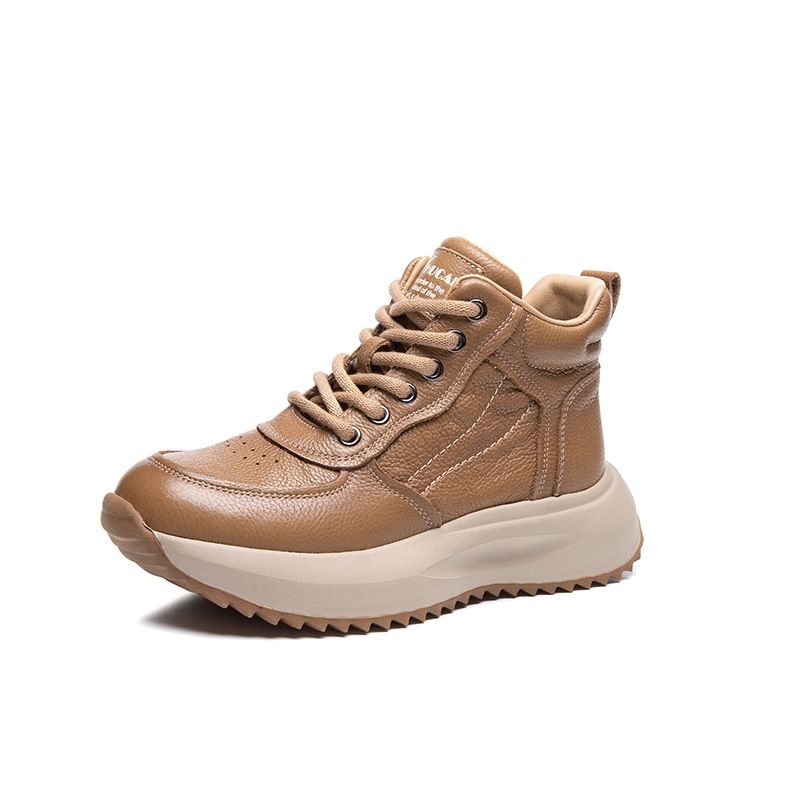 2025 New Thick-Soled Height-Increasing Foam Sole High-Top For Women Spring And Autumn Style Women's With Fleece Lining_vogvips.com