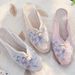2025 Large Summer Short Slope Heel Thick Sole Sandals Embroidered Flower Women's Slippers Pointed Fashion Nail Beads_vogvips.com