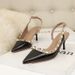 Women's Simple Fashion Sexy Nightclub Stiletto High Heel Shallow Mouth Pointed Rivet Hollow Women's Sandals_vogvips.com