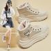 High-top Snow Boots Women's Velvet Thickened Warm And Non-slip Thick-soled Heightened Cold-proof Cotton Shoes_vogvips.com