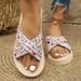 Cross Slippers Women Wear Summer Beach Vacation Flip-flops With Thick Soles Non-slip_vogvips.com