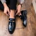 Shiny Leather For Platform Dress Shoes Slip On Men Loafers Party Designer Wedding Footwear Zapatos Para Hombres_vogvips.com