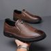 European Warm Series Fleece-Lined Cotton Breathable Leather Business Fashion Soft Sole Casual Men's Middle-Aged Elderly Dad Shoes Loafers_vogvips.com