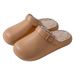 Thick-soled Cotton Slippers For Women, Autumn And Winter, Waterproof, Warm, Non-slip, Plush-lined, -style, Suitable For Home Use And Outdoor Wear For Men_vogvips.com
