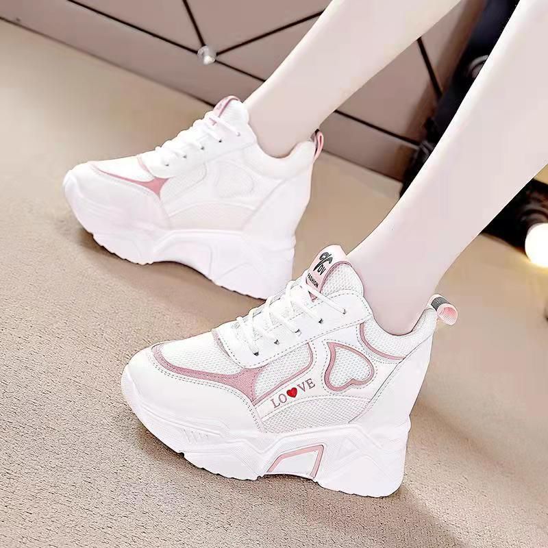 New Style Inner Height Increasing Mesh Breathable Height Enhancing Casual Sports Shoes Thick Soled Dad Shoes_vogvips.com