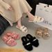 Hairy Slippers For Women In Autumn And Winter Of 2025, H-shaped Plush Flat Bottom Outer Wear Flat Bottom Name Slippers_vogvips.com
