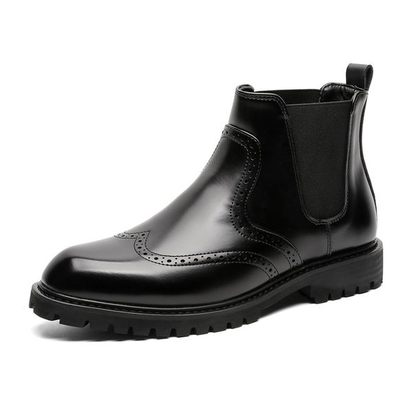 Thick-soled Heightening Retro Tooling Boots Lazy Foot Cover Short Boots Business Formal Commuter Men's Boots_vogvips.com