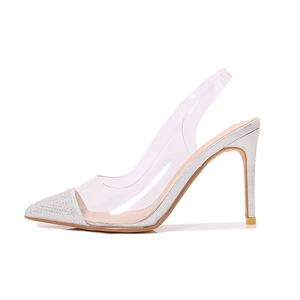 French-style 2025 New Model Stiletto High-heeled Sandals With A Fashionable Elegant Design, Open Back, Diamond_vogvips.com