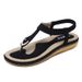 2025 Summer New Women's Sandals Cross-Border Trade Metal Large Size Buckle Embroidery Flat Shoes Wholesale One Piece_vogvips.com