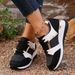 Women's Winter Lace Up Running Shoes Style Casual Color Block Sports Wedge Heel Plus Size Single Shoes New Fashion_vogvips.com