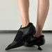 Women Boxing Boots Chimera Series Black Pointed Toe Sports Style High Heels Women's Mesh Height Increasing Deep Mouth Boxing Shoes_vogvips.com