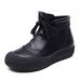 2024 Handmade Soft Leather Stitched Autumn Winter Low Heel Round Toe Rubber Women's Short Boots_vogvips.com