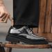 Euro Step 2025 Autumn Winter Men's Casual Business Formal Black Leather Big Korean Style Round Toe Work Suit Shoes_vogvips.com