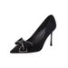 Fine Heeled 2025 Spring/summer New Pointed Rhinestone Single Butterfly Bow Super High Heels Sexy Shallow Mouth Women's_vogvips.com