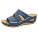 Cross-border Summer Women's Wedge-heeled Stitched With Open Toe, Thick Sole, Hollow Design, Large Size, Embroidered_vogvips.com