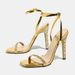 Cross-border European And American Women's Square-toed Sequin-decorated Sandals With Buckle, Elegant Gold High-heeled_vogvips.com