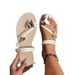 Foreign Trade Plus Size Women's Summer Slippers Heart Decoration Flat Slip-On Strap Buckle Beach Sandals_vogvips.com