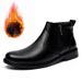 Chelsea Boots Men's Pointed High-Top Leather Shoes Hairstylist Martin Boots Zip-In Fleece Casual Men's Boots_vogvips.com