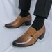 New British Style Height Increasing Pointed Leather Wedge Casual Korean Fashion Men's Trendy Shoes_vogvips.com