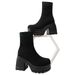 Women's Platform Elastic Sock Boots Plus Size Chunky Heel Flyknit Martin Boots New Autumn Style High Heel_vogvips.com