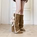 Women's Shoes Winter New Style Thigh High Boots With Detachable Bear Design, Wedge Heel, Pointed Toe, Over The Knee, Lambswool Wool._vogvips.com