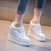 2025 Spring And Autumn New White Genuine Leather Thick Bottom With Inner Height Increase Of 11CM, Casual Sports_vogvips.com
