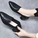 Soft-soled Pointed Single Shoes Women's Mid-heel Season Embroidered Commuter Women's Shoes Comfortable Thick-heeled Soft Leather Mother Shoes_vogvips.com