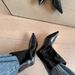 Women's High Heel Knee High Boots Pointed Toe Fashion Boots With Medium Heel For Winter Spring Fall Stylish Riding Boots In Black And Ankle Red_vogvips.com