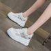 Small Thick-soled Heightening Little White Shoes Women's New Hollow Mesh Shoes Casual Versatile Breathable Sports Women's Shoes_vogvips.com