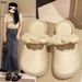 EVA Women's Summer Outdoor Slippers With French Bow Design, Fashionable Soft Sole, Non-slip, Easy Slip-on Sandals_vogvips.com