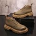 Short Boots Men's Retro Martin Boots Lace-Up Men's Boots Short Casual Youth Thick-soled Tide Boots_vogvips.com