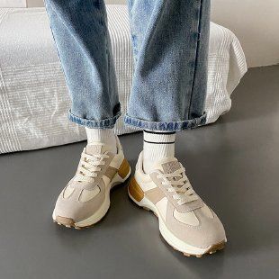 Spring Autumn Shoes Are Breathable, Lightweight, Thick-soled, Color-blocked Women's Casual Shoes, Simple And Stylish,_vogvips.com