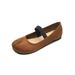 Flat-bottomed Ballet Single Shoes With Mary Jane Shoes, Shallow-mouth Retro Split-toed Pig's Trotters_vogvips.com
