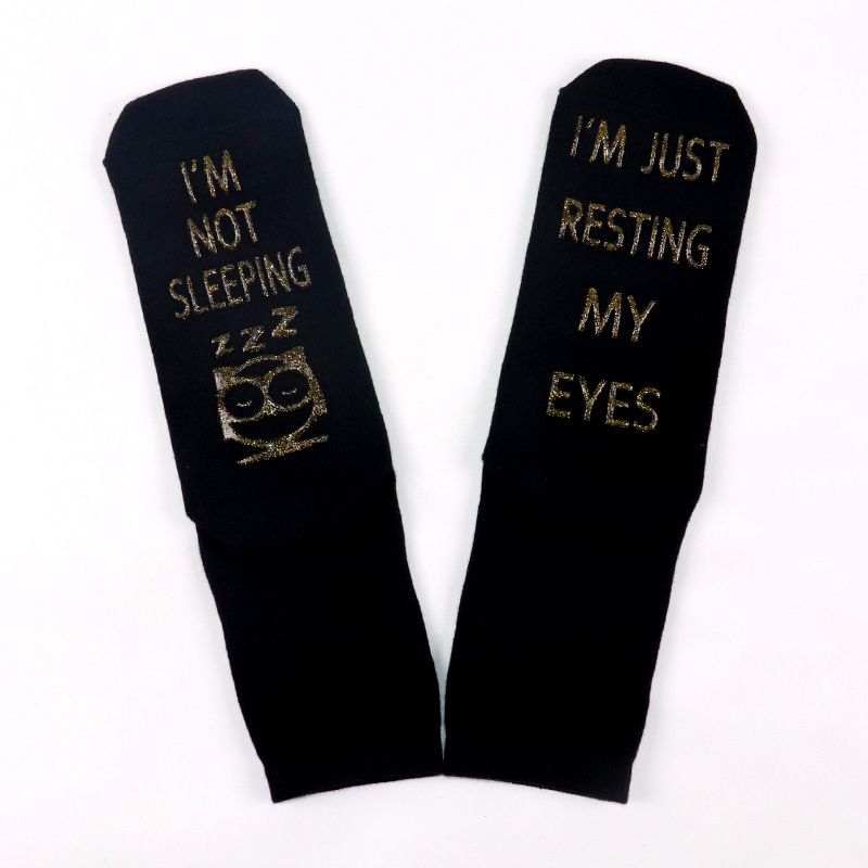 Cotton mid-tube socks sole letter non-slip glue socks leisure sports creative funny socks_vogvips.com
