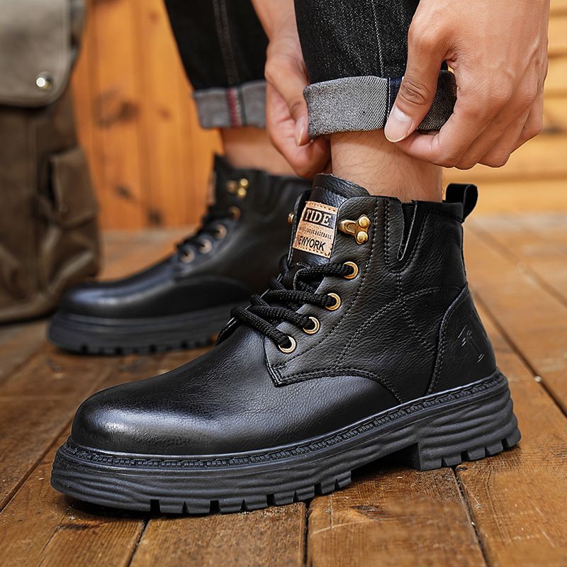 European Warm Series Autumn And Winter High-top Leather Martin Boot Britih Style Fahion Caual Men' Student Outdoor Thick-oled Work_vogvips.com